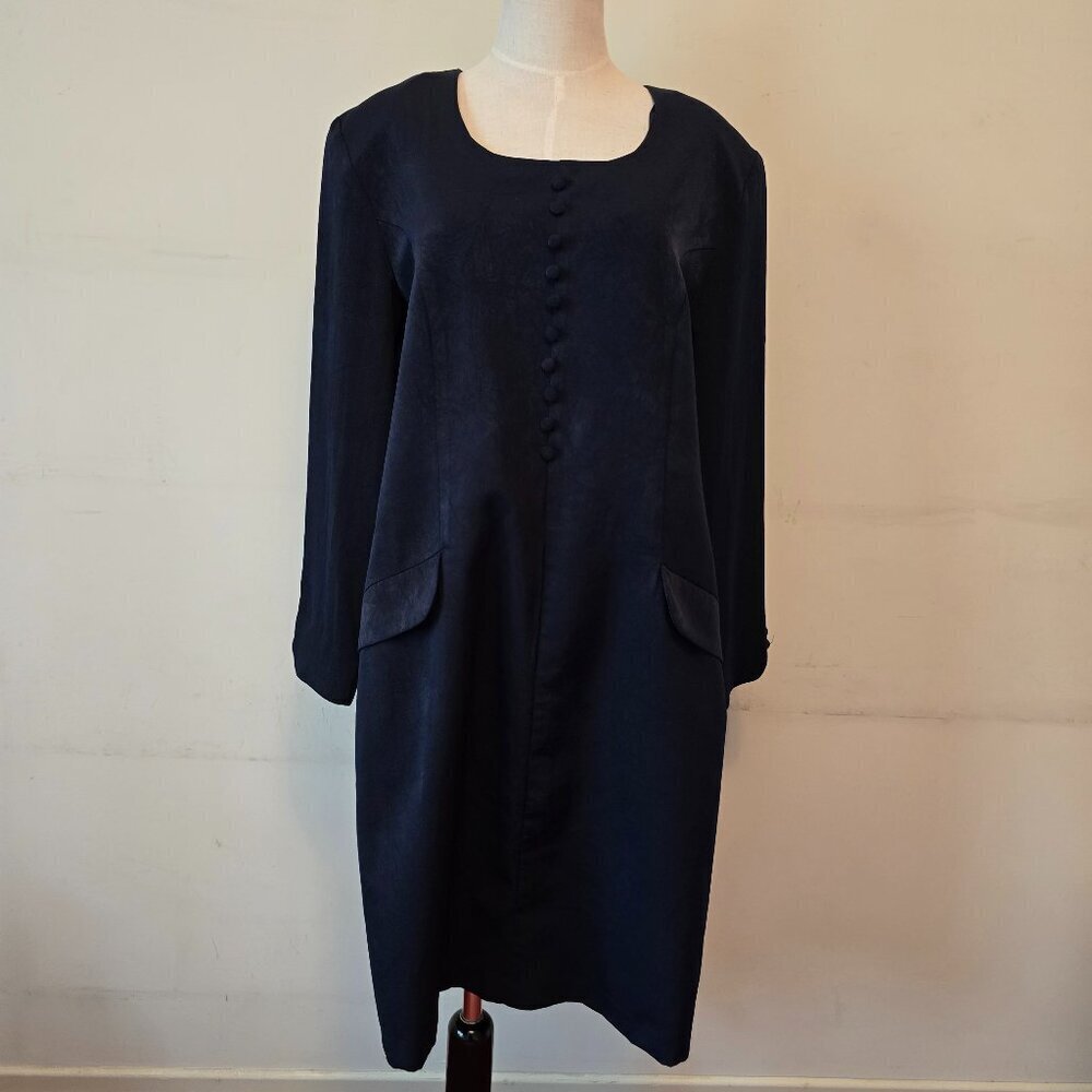 Clandestine - Vintage Long Sleeve Black Dress, Lined​​​